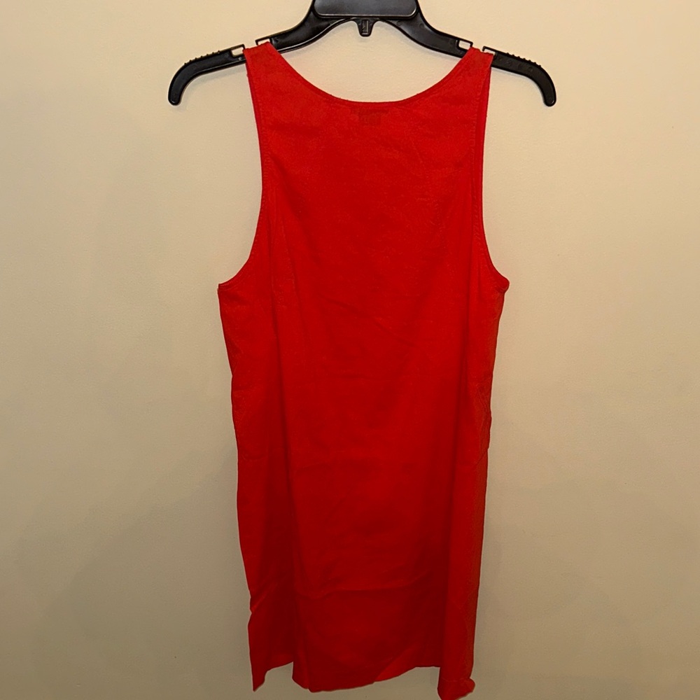 Theory Red Sleeveless Dress Size 8 Minimalist Designer Shift Dress - Picture 7 of 7